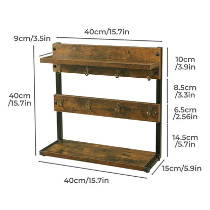 Levede Mug Holder Stand Industrial 2 Tier Countertop Mug Tree Organizer 8 Hooks