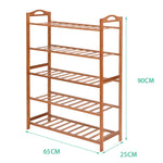 2x Bamboo Shoe Rack Shoes Organizer