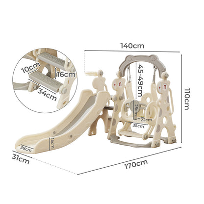 Kids Slide Swing Set Cream