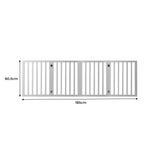 Wooden Pet Gate Dog Fence Foldable Barrier Door 4 Panel White/Grey