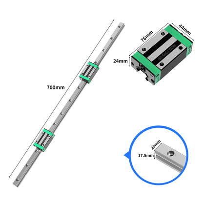 Linear Guide Rail 2PCS HGH20CA Slider Block Bearing Steel CNC