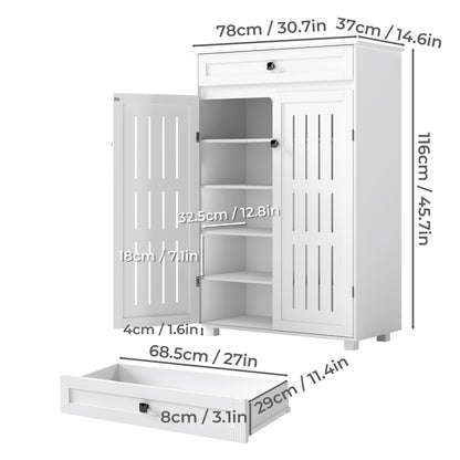 Shoe Cabinet Storage White 78x37x116cm