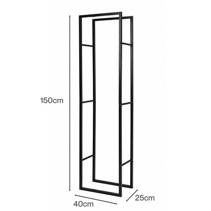 Levede Firewood Rack Steel Outdoor Storage Log Holder Fireplace 40 x 25 x 150cm