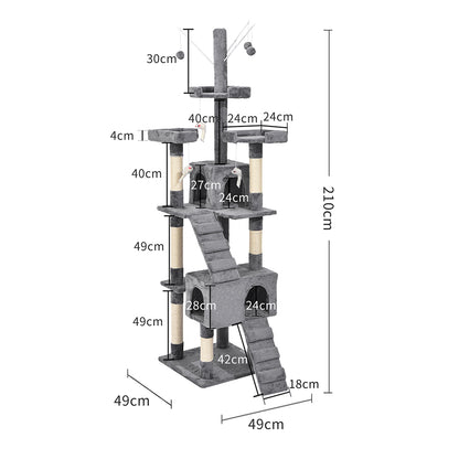 Cat Tree Scratching Post Scratcher Grey