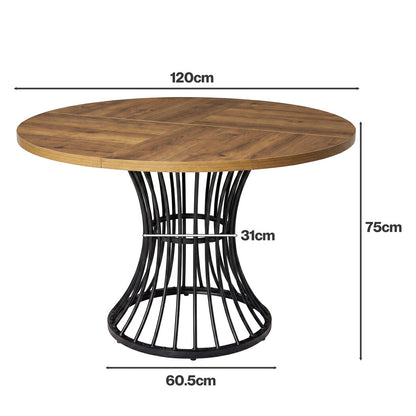 Round Dining Table Brown 120x120x75cm