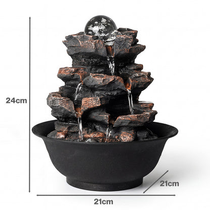 Tabletop Water Fountain 3-Speed 21x21x24cm