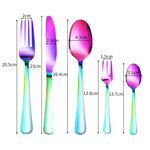 Stainless Steel Cutlery Set Glossy Knife Rainbow