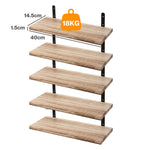 Floating Wall Shelves 5 Pack Rustic Wood Display | HomeAndLiving