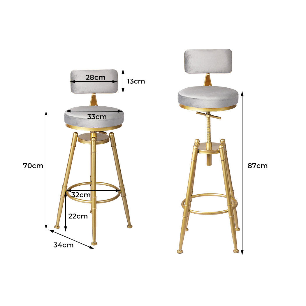 Stylish 4x Swivel Bar Stools Kitchen Bar Chair Grey  Premium Quality