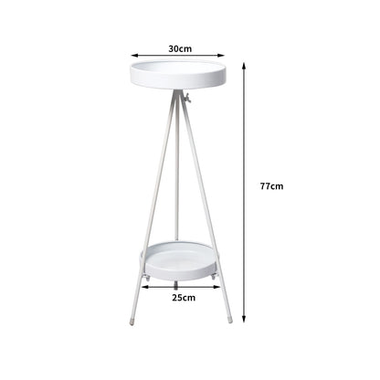 Plant Stand 2 Tiers Outdoor Indoor White Large