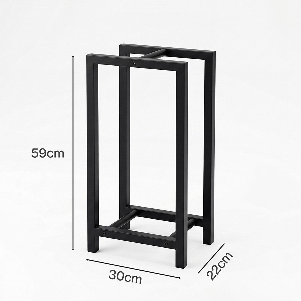 Levede Firewood Rack Metal Outdoor Storage Log Holder Fireplace 30 x 22 x 59cm