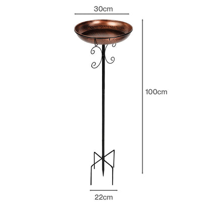 Metal Bird Bath Feeder Freestanding 100cm | HomeAndLiving - 4