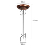 Metal Bird Bath Feeder Freestanding 100cm | HomeAndLiving