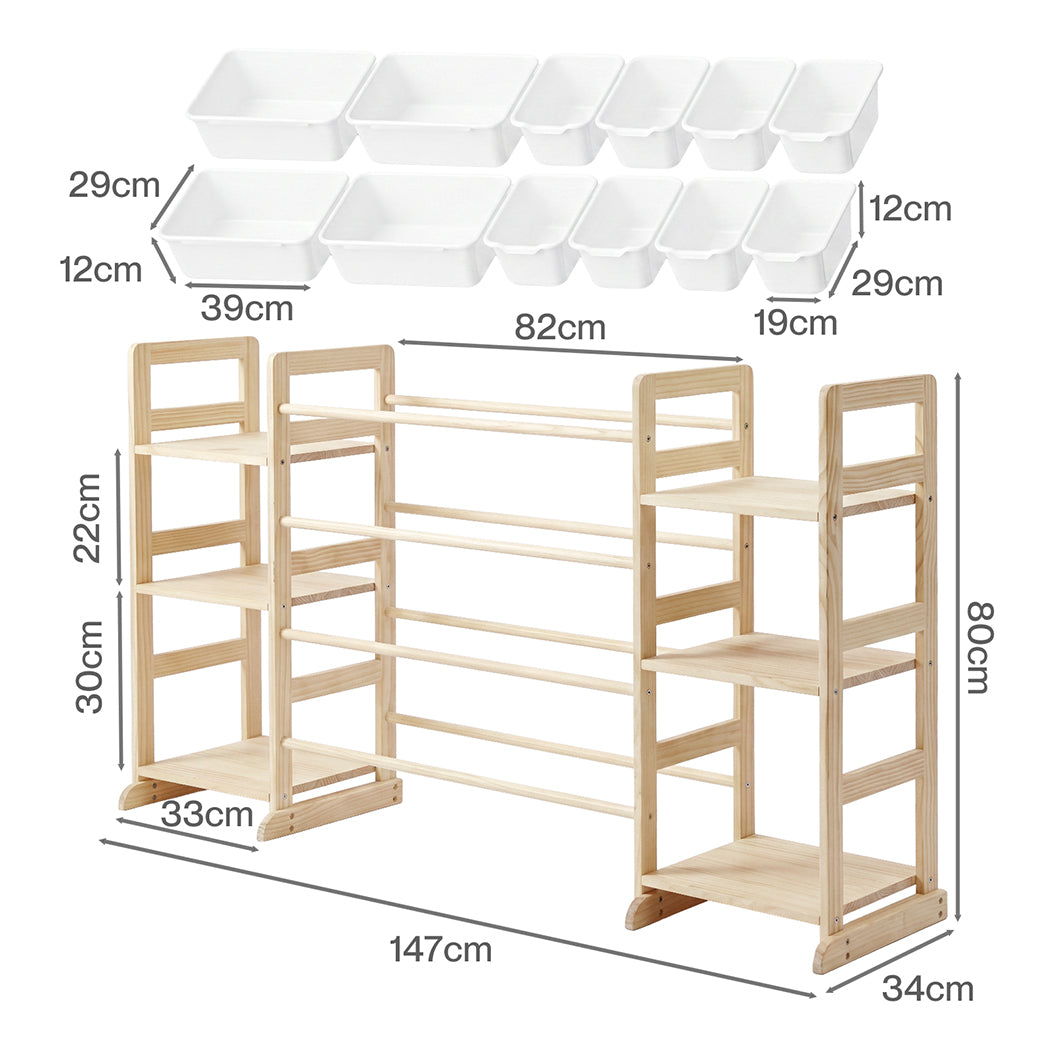 Kids Toy Storage Rack 12 Bins 6 Shelves | HomeAndLiving