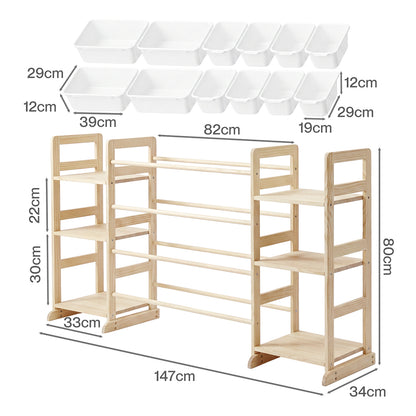 Kids Toy Storage Rack 12 Bins 6 Shelves | HomeAndLiving