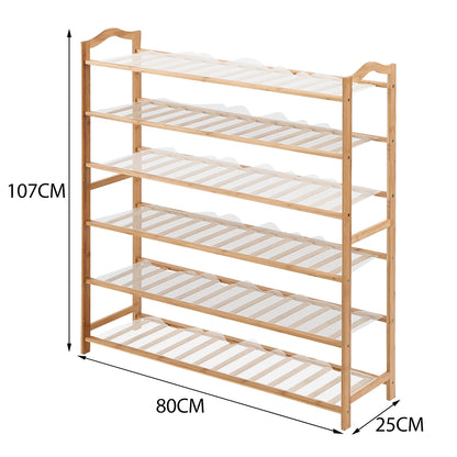 Bamboo Shoe Rack Storage Wooden 80cm