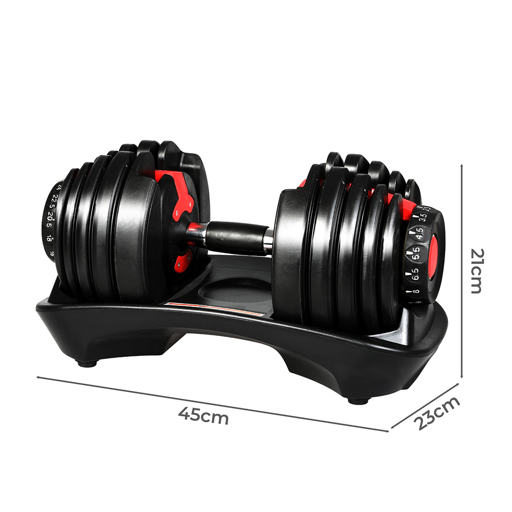 Adjustable Dumbbell Set 24kg 45x23x21cm