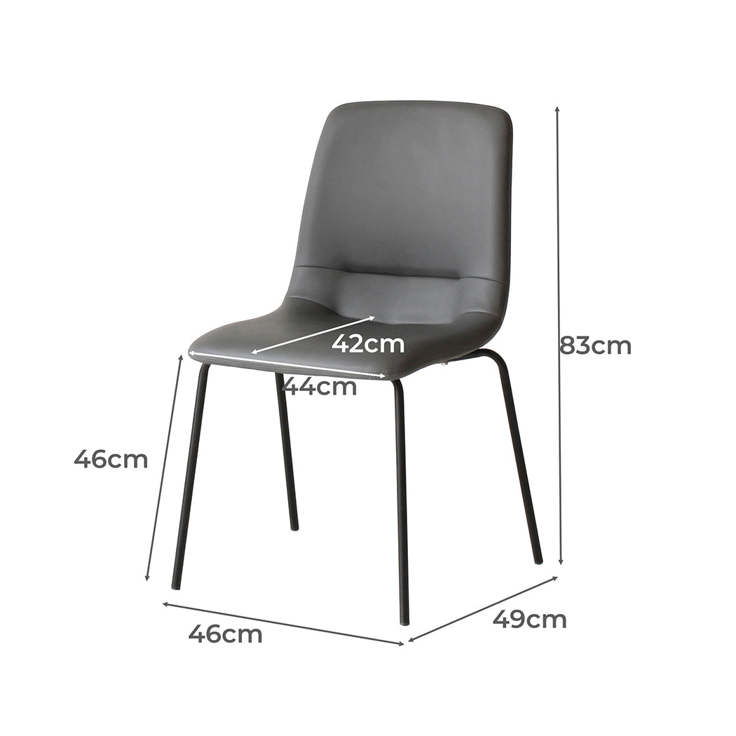 Modern Stackable Dining Chairs Kitchen Grey Set of 8  High Back