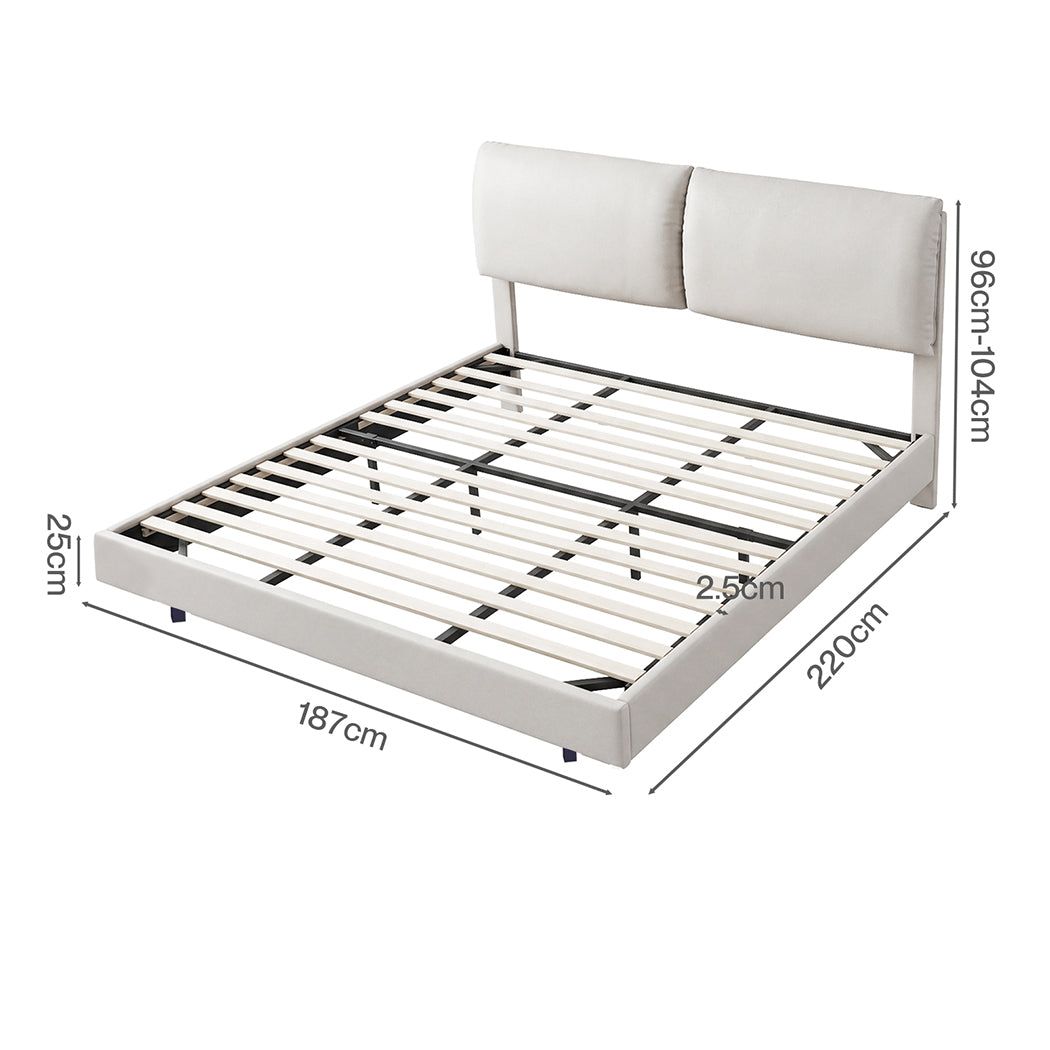 Floating Bed Frame With RGB Light 220x187x96cm