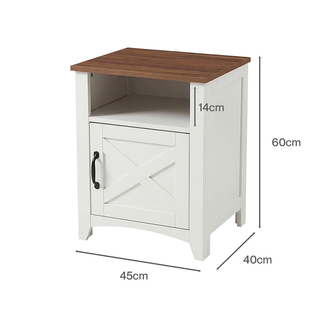 White Bedside Tables With Storage 45x40x60cm