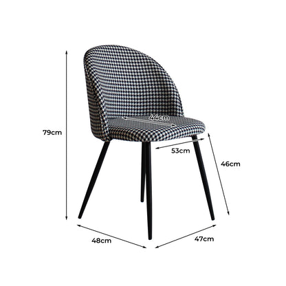 Compact 4x Dining Chairs Kitchen Cafe  Scandi Inspired Design