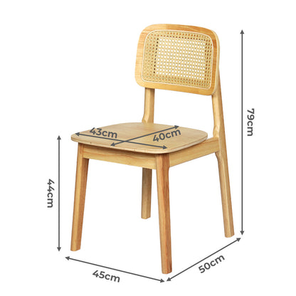 Rattan Dining Chairs Natural 50x45x79cm