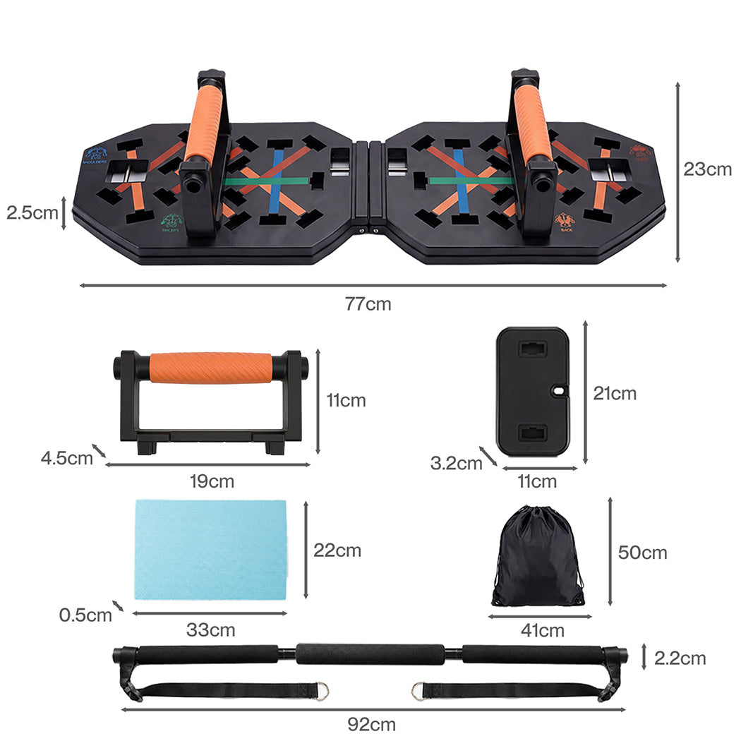 Push Up Board Set Resistance Bands Home Gym | HomeAndLiving - 4