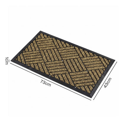 Front Door Mat Heavy Duty Brown 43x73cm