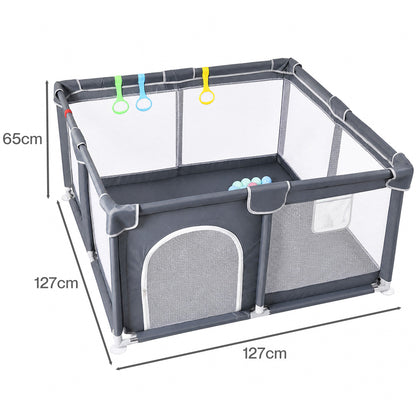 Baby Playpen Grey Play Area 127x127cm