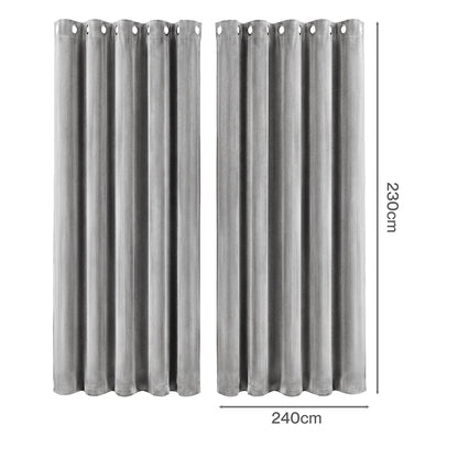 Marlow Blackout Curtains 2 Panels Velvet Room Darkening Eyelet Curtains Grey