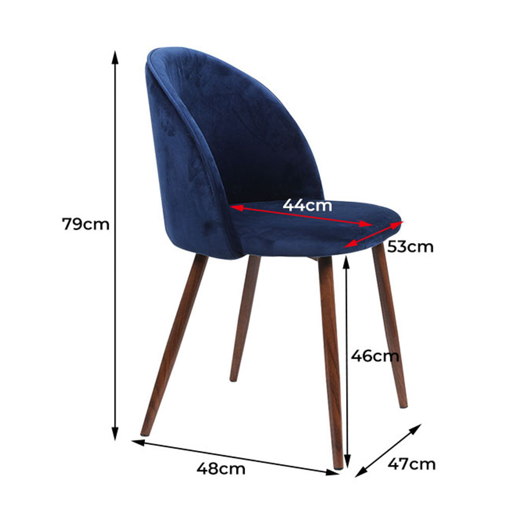 Ergonomic 4x Dining Chairs Seat French Navy  Space-Saving Design