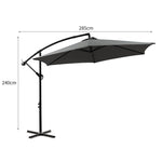 3M Outdoor Umbrella Cantilever Grey Without Base