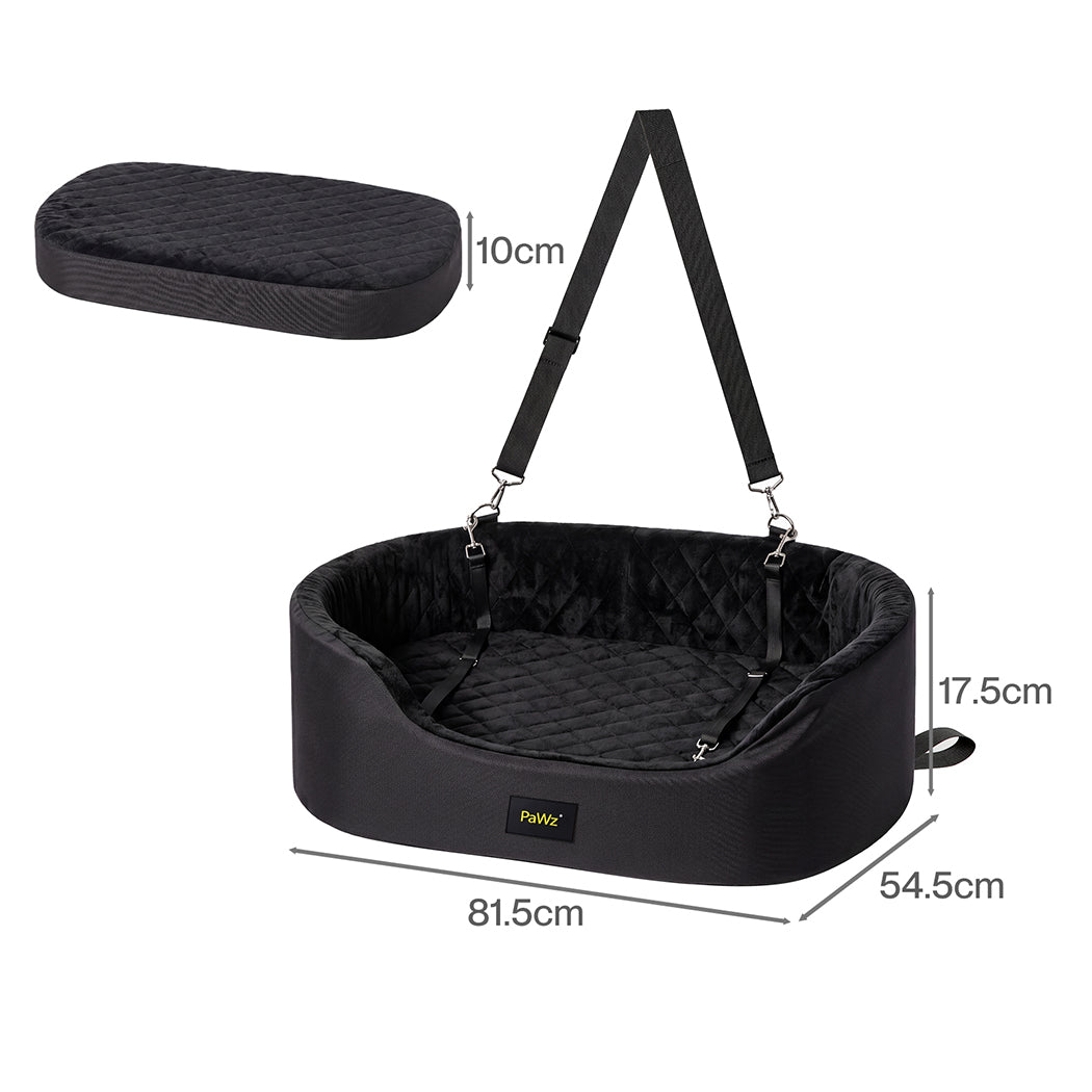 Pet Car Seat Plush Black 81.5x54.5x17.5cm