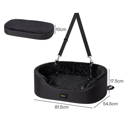 Pet Car Seat Plush Black 81.5x54.5x17.5cm