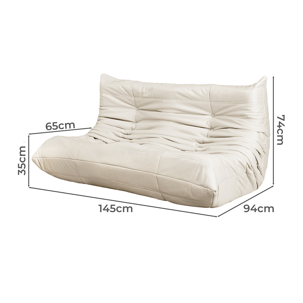 Elegant 2 Seaters Floor Sofa Caterpillar Lounge  Foldable Function