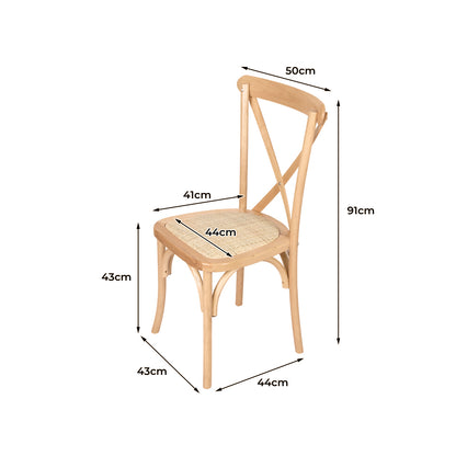 Stylish 6X Dining Chairs Cross Back Chair  Easy Assembly Classic