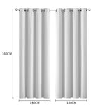 2x Blockout Curtains Panels 3 Layers Grey-Durable