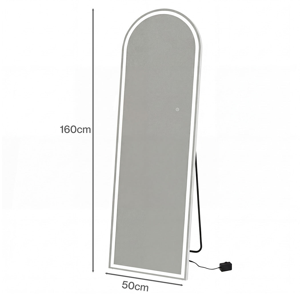 165cm Arched LED Full Length Mirror Floor Stand | HomeAndLiving