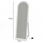 165cm Arched LED Full Length Mirror Floor Stand | HomeAndLiving