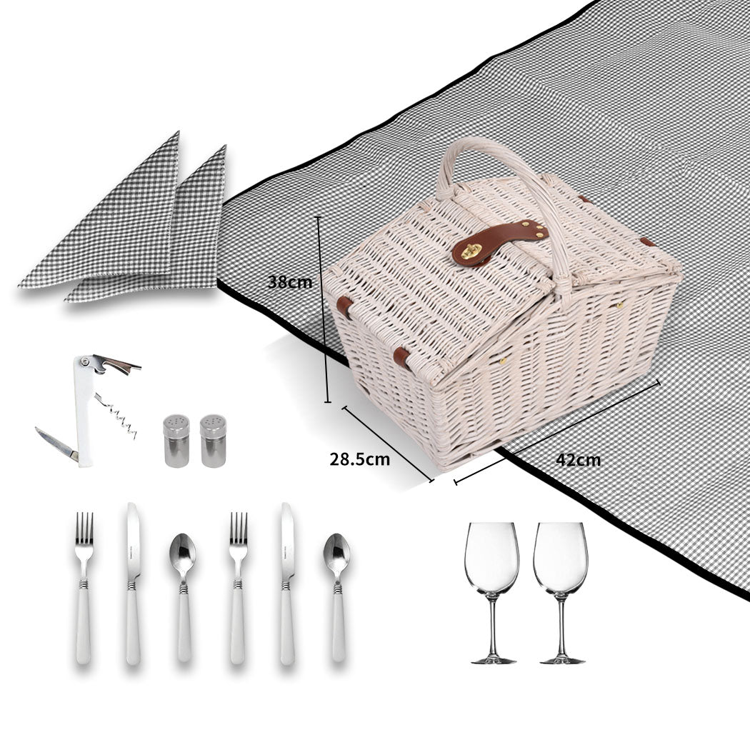 2 - Person Picnic Basket Baskets Set Outdoor