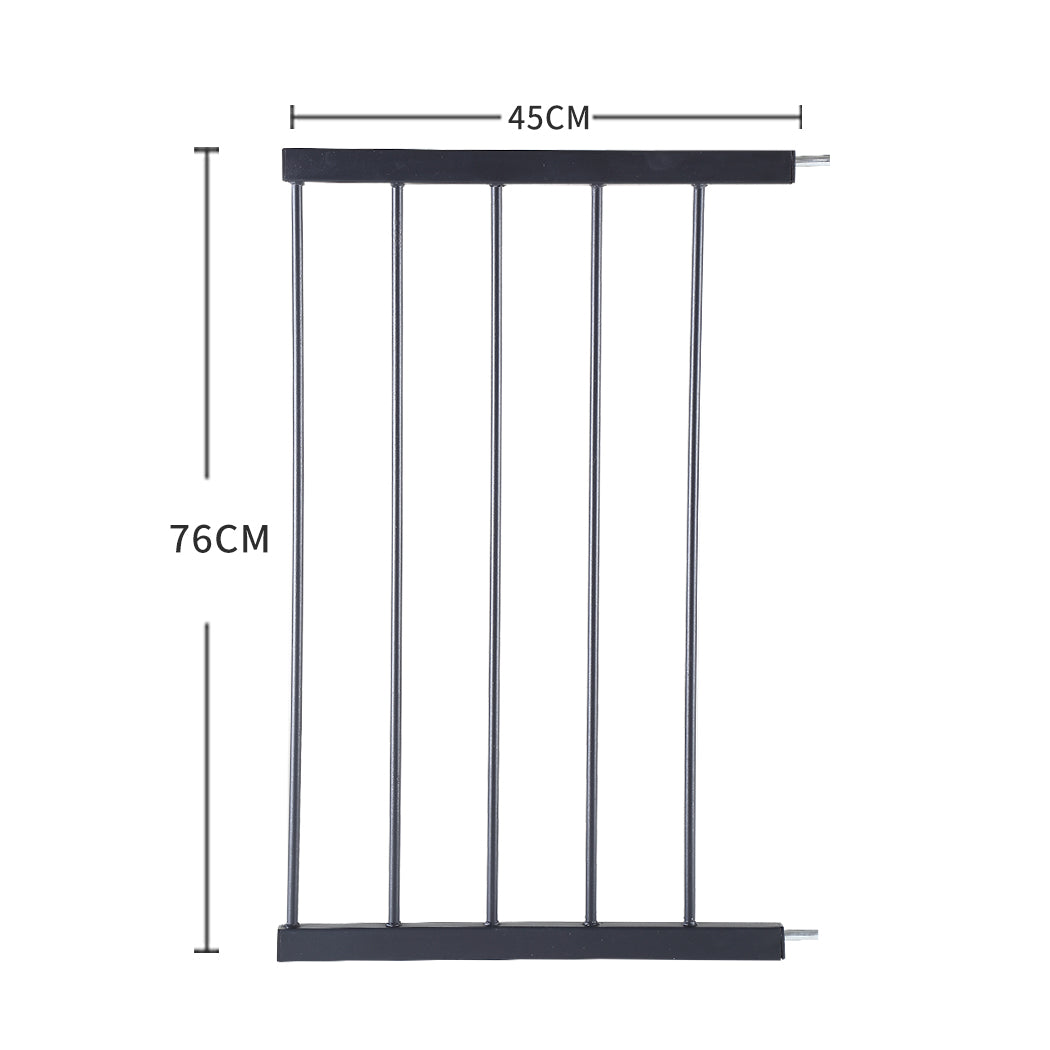 Baby Safety Gate Adjustable Pet Black 45cm Extension