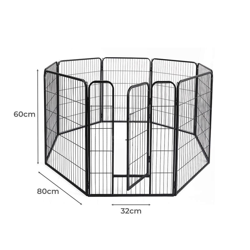 8 Panel Pet Dog Playpen Puppy Exercise Black 24 inch