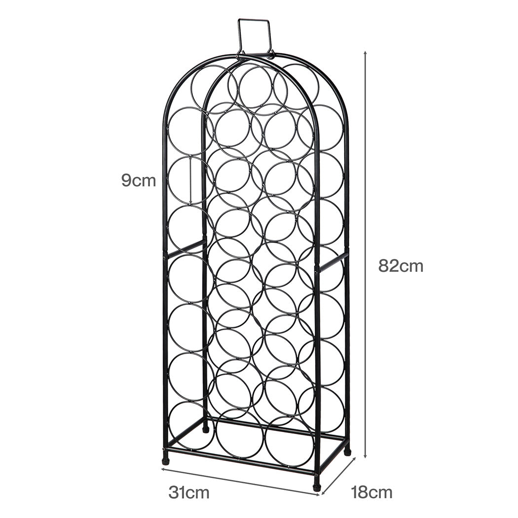 Wine Rack Metal Storage 31x18x82cm