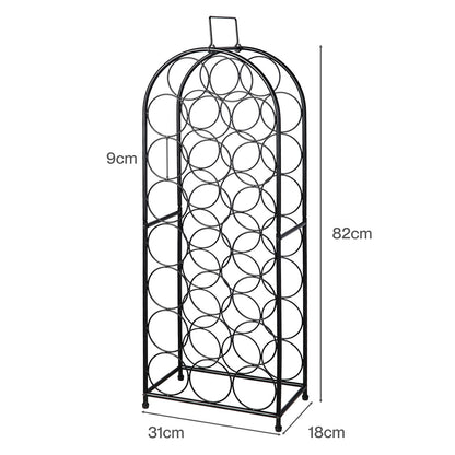 Wine Rack Metal Storage 31x18x82cm