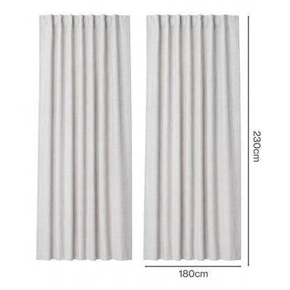 Marlow 100% Blackout Curtain 2-Panel Thermal Linen Look Curtain Draperies Window