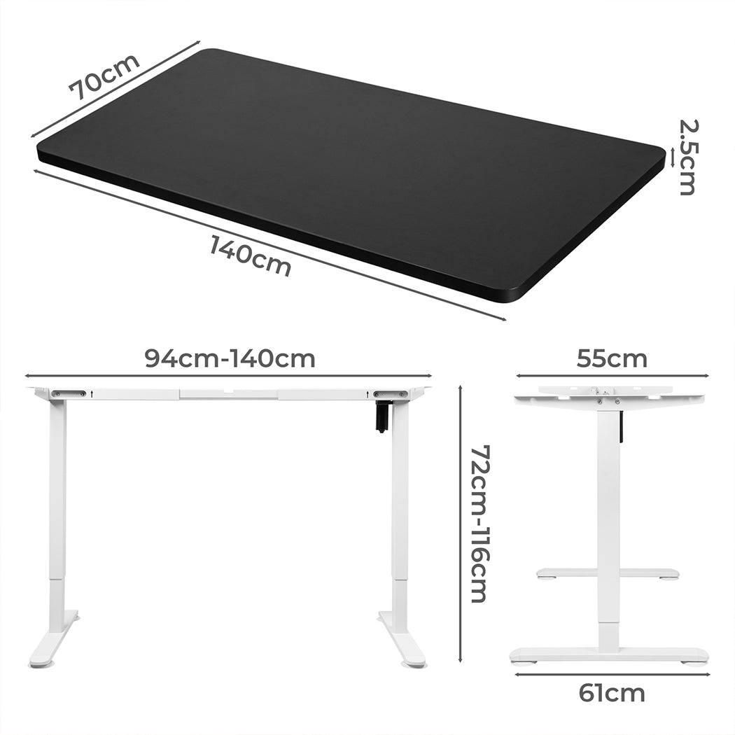 Ergonomic Motorised Standing Desk Adjustable 140cm Black 1000x 1MM