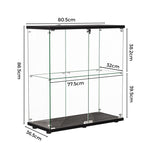 Luxury Glass Display Cabinet Lockable Collections Storage 2 Tier