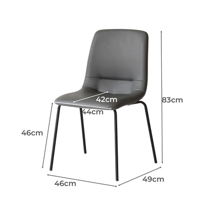 Grey Stackable Dining Chairs 46x49x83cm