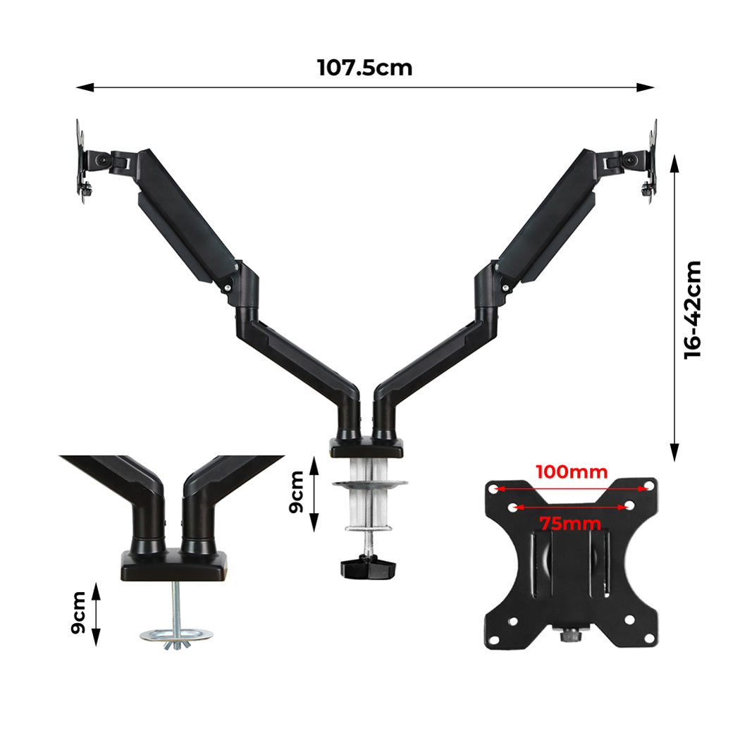 Dual Arm Monitor Stand Adjustable