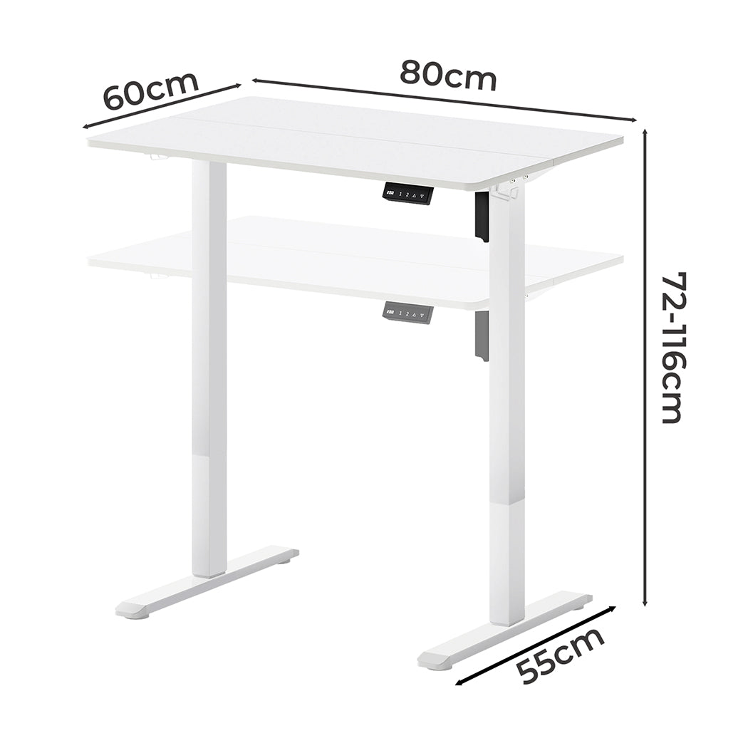Electric Standing Desk Adjustable Height 80x60x72cm